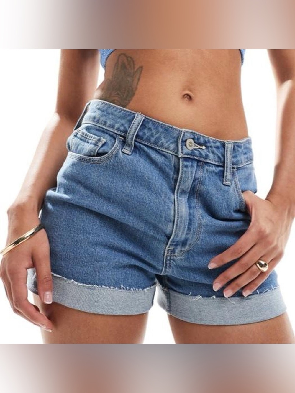 Hollister ultra high rise mom denim shorts